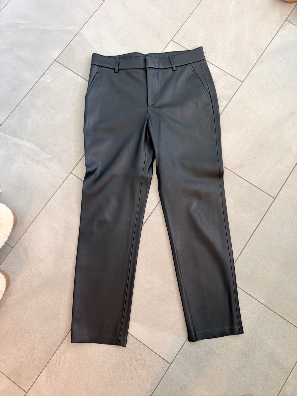 Zara woman’s Black Faux-Leather Tailored Pants